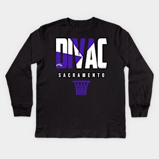 Divac Sacramento Basketball Warmup Kids Long Sleeve T-Shirt